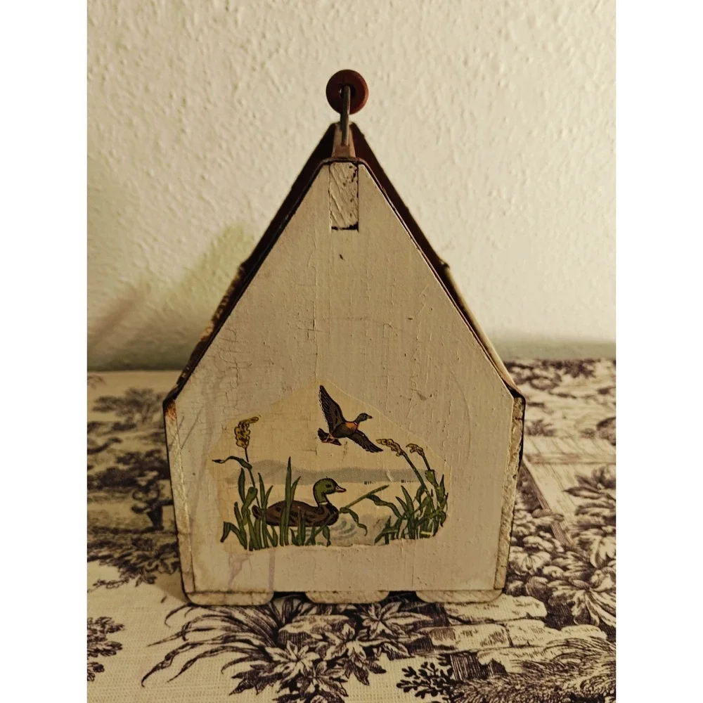 Vintage 50s MCM Hand Painted Organizer/Caddy Wooden Mallard